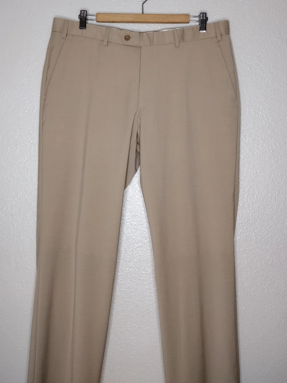 John Varvatos Wool Blend Neutral Tan Business Dress Pants Sz 36R